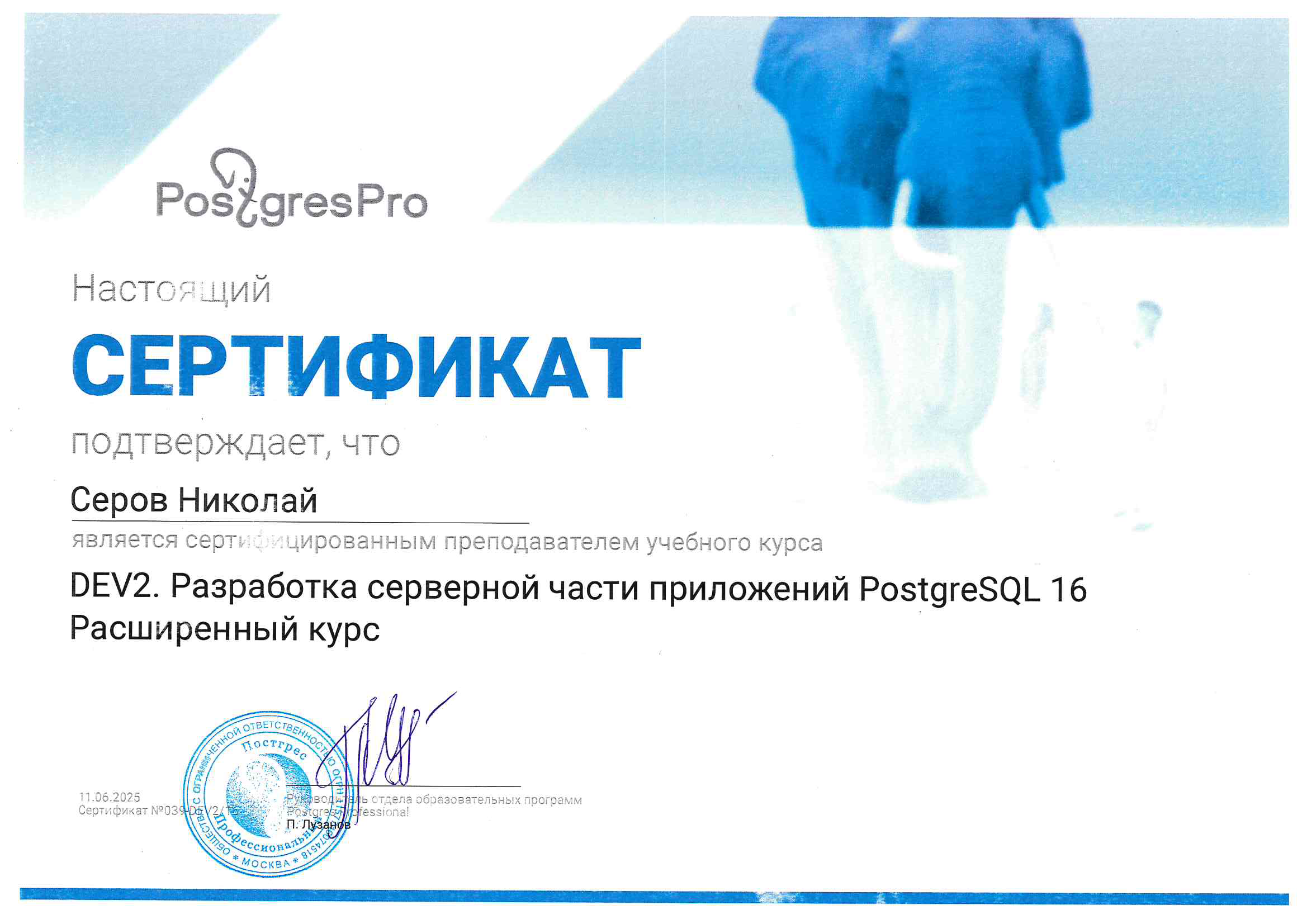 Разработка серверной части баз данных PostgreSQL